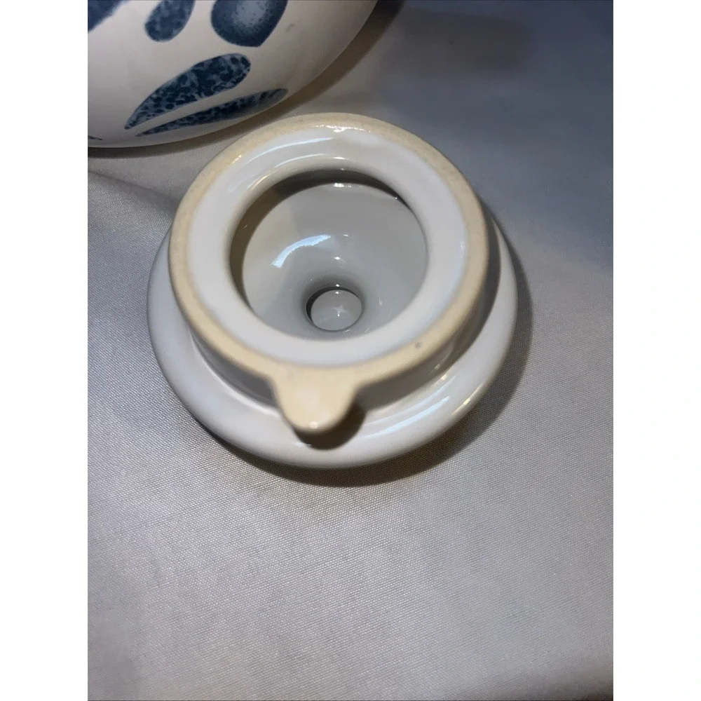 Corelle/ Jay Import Blue Heart Tea Pot Sugar & Creamer Set VTG 3 Piece